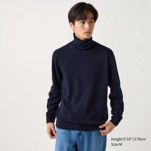 Uniqlo Cashmere Men Jumper Navy US | RXQH-19573