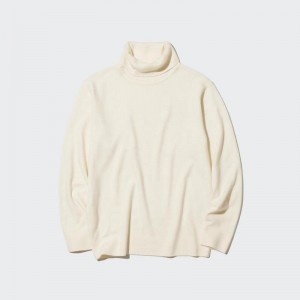 Uniqlo Cashmere Men Jumper Off White US | GCMT-58194