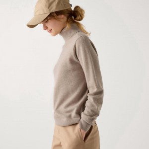 Uniqlo Cashmere Women Jumper Beige US | CEJU-13076