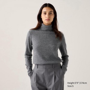 Uniqlo Cashmere Women Jumper Grey US | CTVP-79215