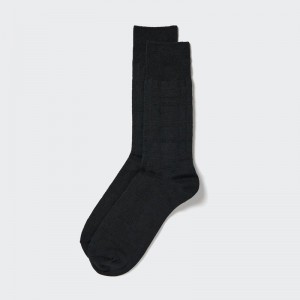 Uniqlo (Check) Men Socks Black US | EFOX-41567