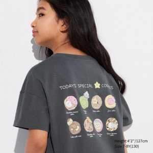 Uniqlo Chiikawa X Sanrio Characters UT Graphic Kids' T-Shirt Dark Grey US | DBUK-53846