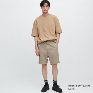 Uniqlo Chino Men Shorts Beige US | IFDJ-03625