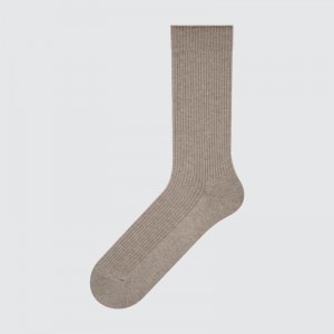 Uniqlo Colour Men Socks Beige US | HNVK-04613