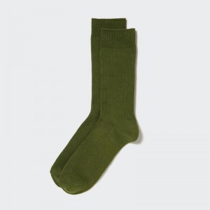 Uniqlo Colour Men Socks Dark Green US | YSTK-63529