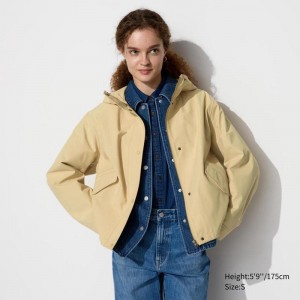 Uniqlo Cotton Blend Women Parka Yellow US | IBLJ-74032