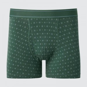 Uniqlo Cotton Boxer (Print) Men Briefs Olive US | IKZG-98324