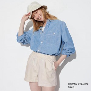 Uniqlo Cotton Easy (Short) Women Shorts Natural US | VZBW-91325