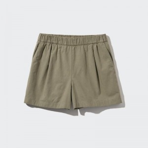 Uniqlo Cotton Easy (Short) Women Shorts Olive US | CBDS-48615