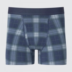 Uniqlo Cotton Regular Rise Boxer (Printed) Men Briefs Blue US | BYUR-25319