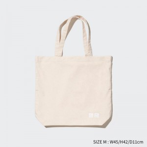 Uniqlo Cotton Reusable Men Bag Off White US | ZLAE-02139