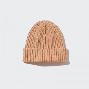 Uniqlo Cotton (Ribbed) Men Beanie Light Orange US | AGPU-42537