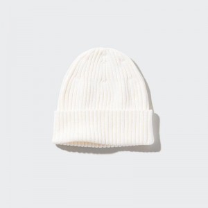 Uniqlo Cotton (Ribbed) Men Beanie Off White US | EYMD-42017