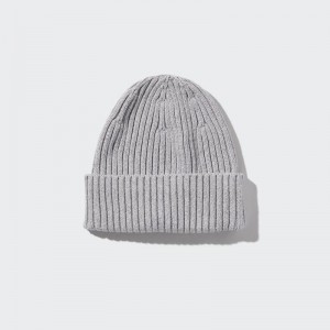 Uniqlo Cotton (Ribbed) Women Beanie Grey US | OZRW-67283