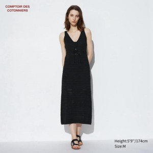 Uniqlo Crochet (Sleeveless) Women Dress Black US | EOAD-73125