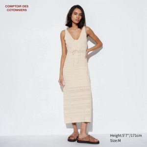 Uniqlo Crochet (Sleeveless) Women Dress Natural US | XWOD-08671