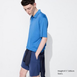 Uniqlo DRY-EX Men Polo Shirt Blue US | CNGQ-62980