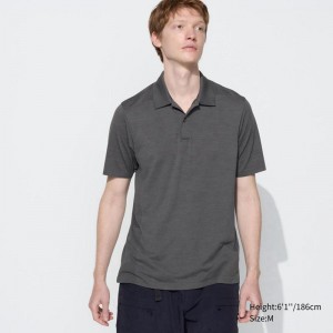 Uniqlo DRY-EX Men Polo Shirt Grey US | AYNO-59846