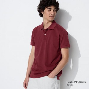 Uniqlo DRY Piqué Men Polo Shirt Wine US | CIRY-39216