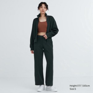 Uniqlo DRY Sweat Track Women Trousers Dark Green US | PQEJ-27158