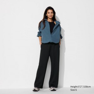 Uniqlo DRY Sweat Wide (Short) Women Trousers Black US | DWHP-57092