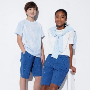 Uniqlo Easy (Printed) Kids' Shorts Blue US | QFSN-80215