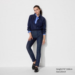 Uniqlo Extra Comfort Skinny Women Jeans Navy US | WTRL-93162