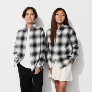 Uniqlo Flannel (Check) Kids' Shirts Black US | FZOW-05713