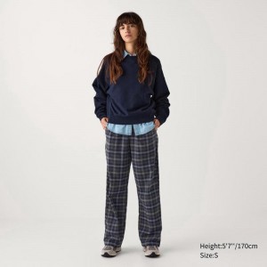 Uniqlo Flannel (Check) Women Trousers Grey US | BVXG-15639