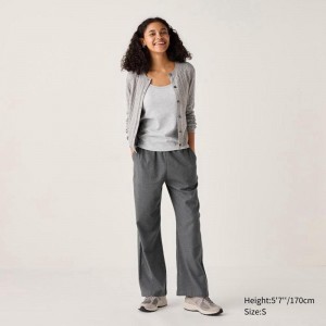 Uniqlo Flannel Women Trousers Dark Grey US | BXZK-92480