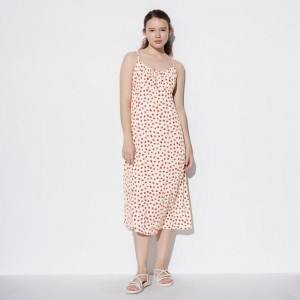 Uniqlo Flared Camisole (Print) Women Dress Off White US | JEBX-23759