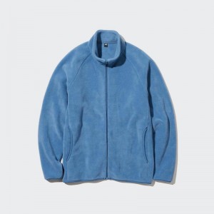 Uniqlo Fleece Full-Zip Men Jackets Blue US | YXTW-40579