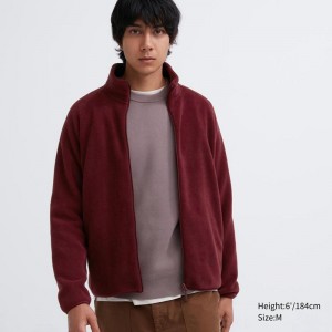 Uniqlo Fleece Full-Zip Men Jackets Red US | FEJV-64932