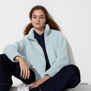 Uniqlo Fluffy Fleece Full-Zip Women Jackets Light Blue US | XPGO-93650