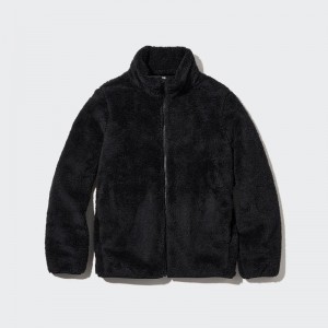 Uniqlo Fluffy Fleece Zipped Women Jackets Black US | SJZC-39768