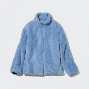 Uniqlo Fluffy Fleece Zipped Women Jackets Blue US | OWCS-78015