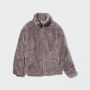 Uniqlo Fluffy Fleece Zipped Women Jackets Brown US | JEAS-51430