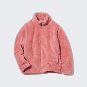 Uniqlo Fluffy Fleece Zipped Women Jackets Pink US | TUFG-38619