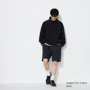 Uniqlo Geared Men Shorts Black US | DMUH-29465