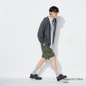 Uniqlo Geared Men Shorts Olive US | UMJV-80241