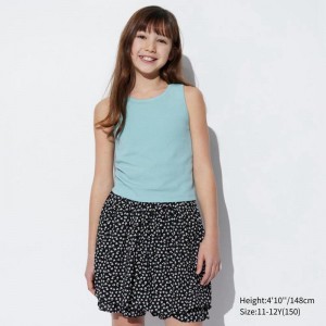 Uniqlo Girls AIRism Cotton Ribbed Sleeveless Kids' Tank Tops Green US | XOSQ-73459