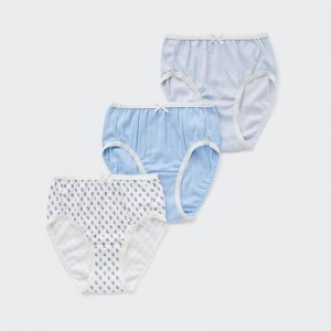 Uniqlo Girls (Flowers, 3 Pairs) Kids' Briefs Light Blue US | ZIDR-21834