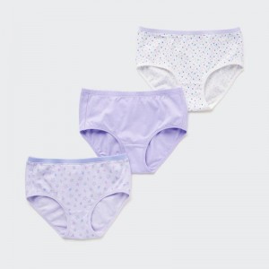 Uniqlo Girls Hiphugger (Beach, 3 Pairs) Kids' Briefs Purple US | KUTF-83725