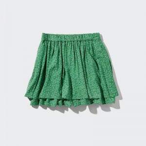 Uniqlo Girls Rayon Mini (Flowers) Kids' Skorts Green US | FKLC-26370