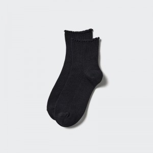 Uniqlo HEATTECH (Crew Mellow) Women Socks Tights Black US | QFUR-38027