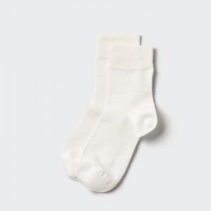 Uniqlo HEATTECH (Crew Relax) Women Socks Tights White US | NPML-64597