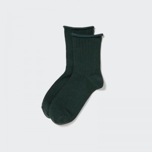 Uniqlo HEATTECH (Crew) Women Socks Tights Dark Green US | BXLN-23867