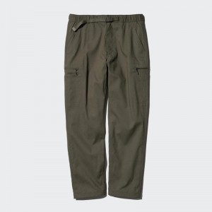 Uniqlo HEATTECH Easy (Long) Men Trousers Olive US | DVJG-79586