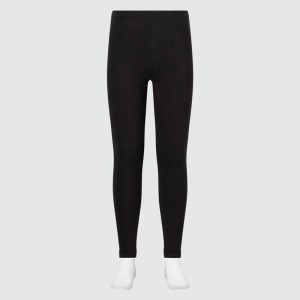 Uniqlo HEATTECH Extra Warm Cotton Kids' Leggings Black US | BJPS-12809