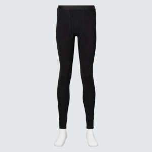 Uniqlo HEATTECH Extra Warm Cotton Men Warm Tights Black US | VKQZ-48529